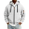 Men's Solid Color Zipper Hooded Cardigan Jacket Men's Sports Large Size Casual Sweatshirt Jacket