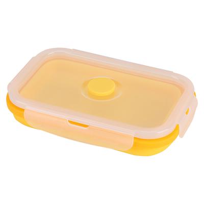 500ml Silikon Faltbare Tragbare Lunchbox Schüssel Faltbarer Lebensmittelaufbewahrungsbehälter Gelb