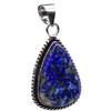 Lapis Lazuli Natural Gemstone Antique Silver Plated Pendant 1.25" J 1020