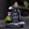 1Pc Unique Creative Mountain Waterfall Incense Burner Backflow Aromatherapy Resin Waterfall Incense Burner Statue Ornament Home Decoration Holiday