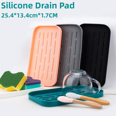 Drain Tray Kitchen Sink Organizer Silicone Sponge Holder Note