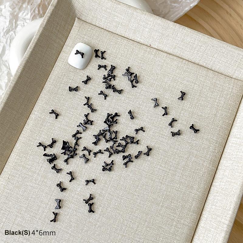 50Pcs Colorful Bow Nail Art Parts Charms Bulk Shiny Mini Resin Ribbon Nail Rhinestones Diy Summer Nail Art Decor Accessories