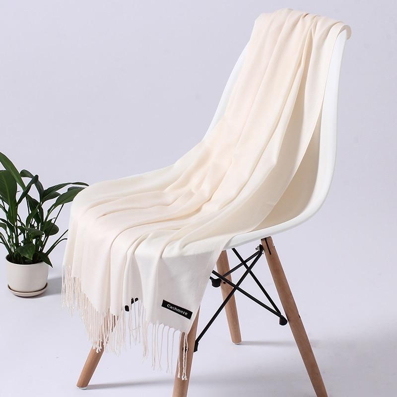 Frauen Feste Schal Kaschmir Gefühl Pashmina Schals Quaste Hijab Kopf Wraps Femme Dünne Frühling Winter Schals Foulard Bufanda