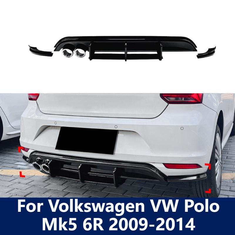 Per Volkswagen VW Polo Mk5 6R 2009-2014 Lip Paraurti Posteriore Valance Diffusore Spoiler Posteriore Styling Esterno Kit Carrozzeria Accessori Auto