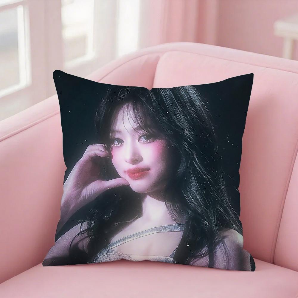 Singer A-Ahyeon Pillow Case Square Double-Sided Printing Short Plush Sofa Cushion Cover Bedroom Bedside Pillow