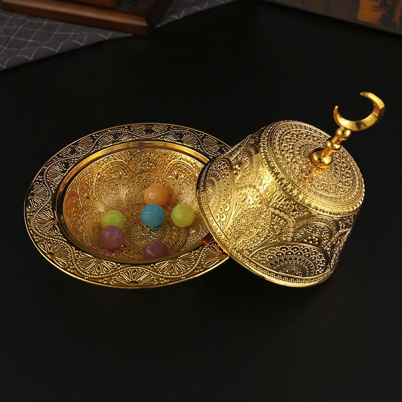 Middle East Arabian Metal Dim Sum Bowl Ice Cream Cup Dried Fruit Storage Box Dim Sum Snack Plate Pastry Bowl