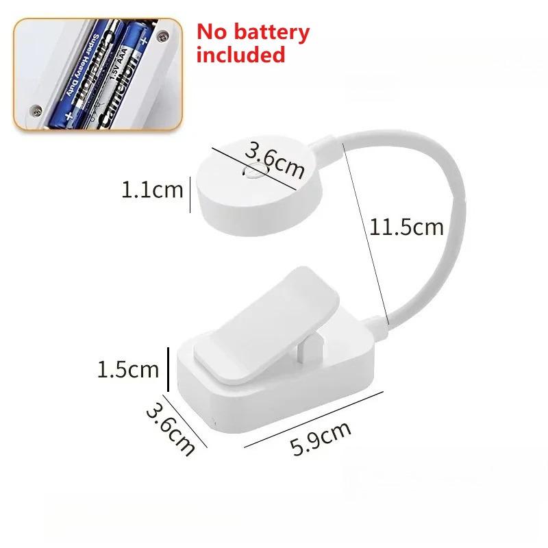 Mini Clip Book Lamp LED Table Lamp Eye Protection 3 Colors Battery Powered USB Night Light Portable Bedside Student Reading Lamp
