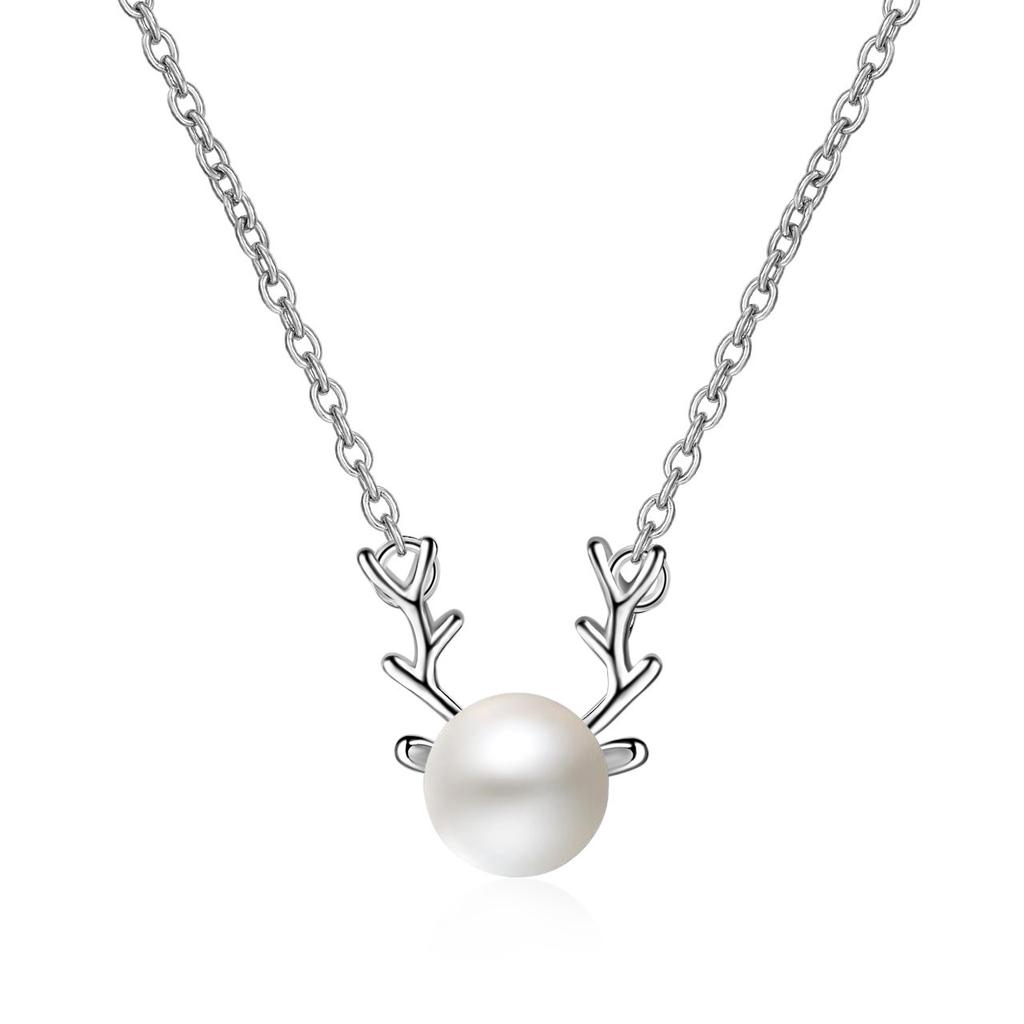Necklace Women's Fashion Temperament Has Your Antlers Chain Christmas Pendant Collarbone Chain Jewelry All the Way
