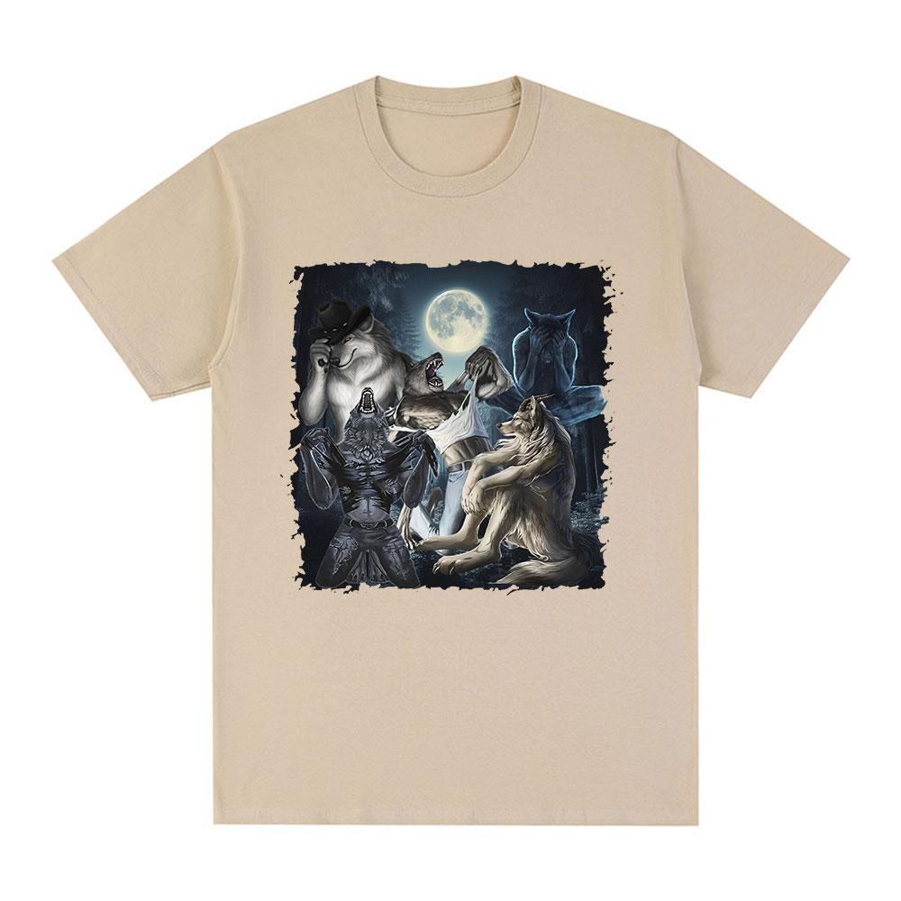 Sedící vlk Doslova já Vtipné meme Tričko Pánské Ležérní Bavlněné Krátký rukáv Harajuku Trička Hip Hop Vintage Harajuku Tričko