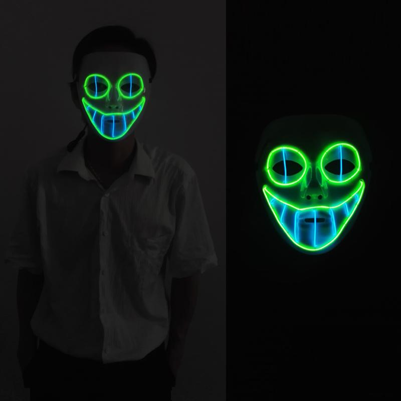 LED Snake Eye Mask Halloween Carnival Ghost Step Dance Costume Prop Scary Halloween Mask Glowing Snake Killer Mask For Men