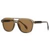  Fashion Double Bridges Square Men Luxury Sunglasses Retro Women Tea Gradient Shades UV400 Sun Glasses