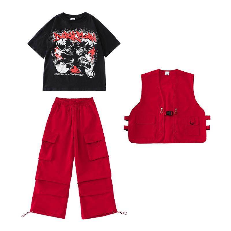 Girls' Japanese Street Dance Performance & Catwalk Costume: Trendy Hip-Hop Suit
