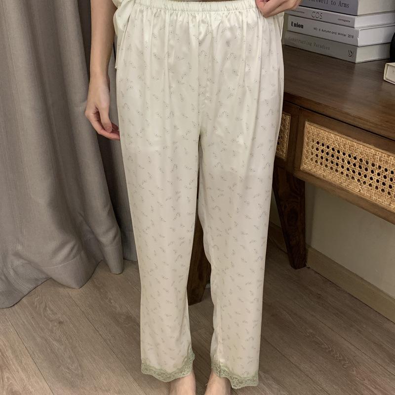1111 New Pajamas Women's Summer Thin Sexy Lace Hollow Suspender Set Spring and Autumn Wear Large Size Loungewear