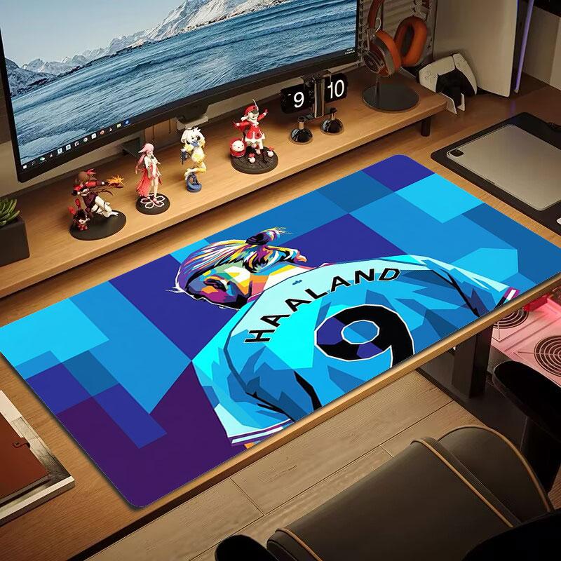 Erling Haaland Large Size Mouse Pad Large Gaming Table Cushion Non-slip Laptop Tablet Big Mousepad XXL Mat Mini PC Playmat With Lock Edge