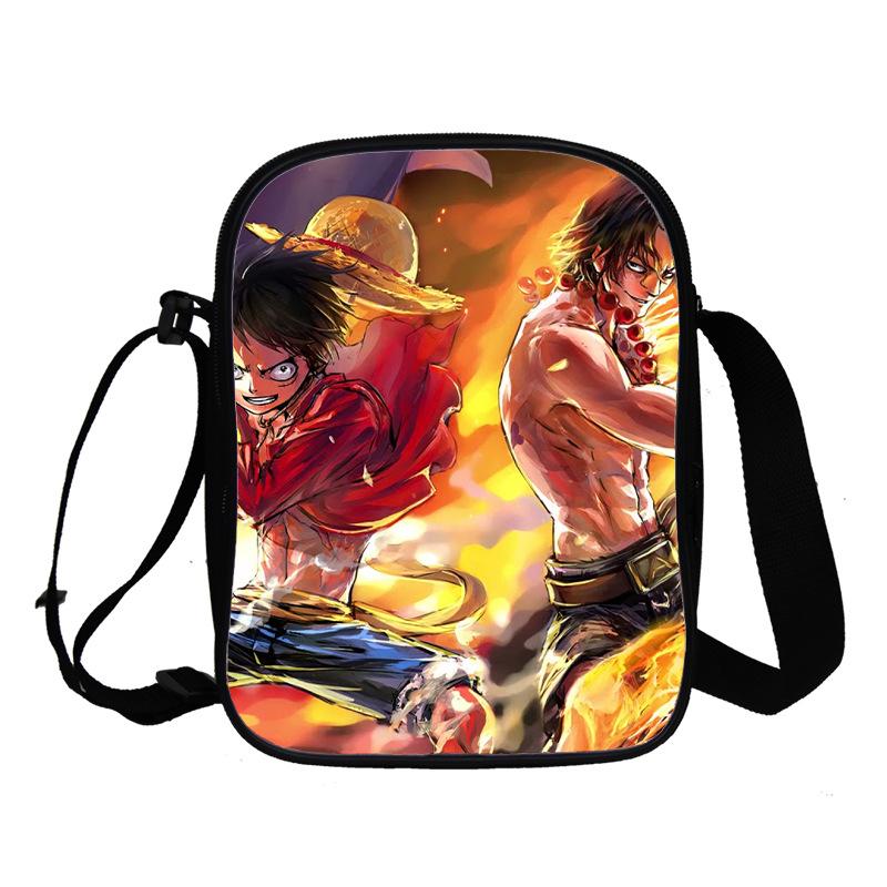 Animation Peripheral Messenger Bag, Primary And Secondary School Student Schoolbag 3D Full Color Printing Double-Layer Shoulder Bag Portable