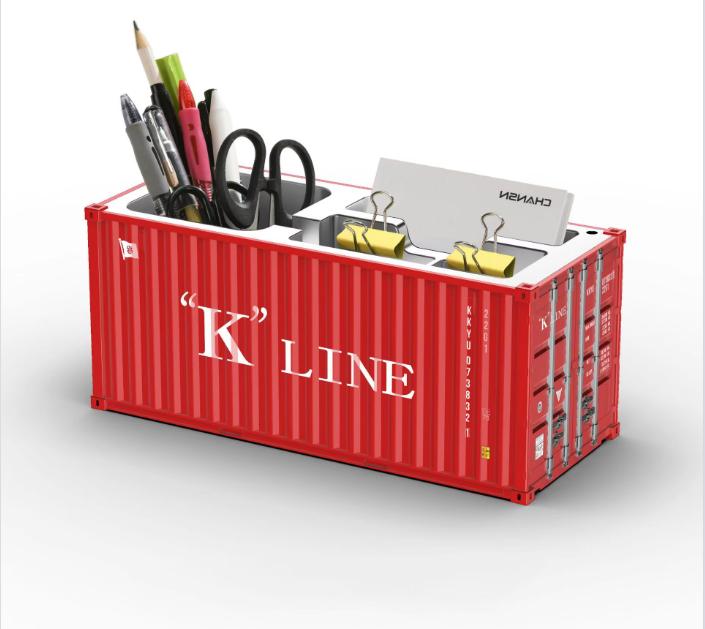 

1/20 Scale Simulated Shipping Cargo Container Model Pen Holder Storage Box New Styles Plastic Storage Box Desktop Organizer червоний
