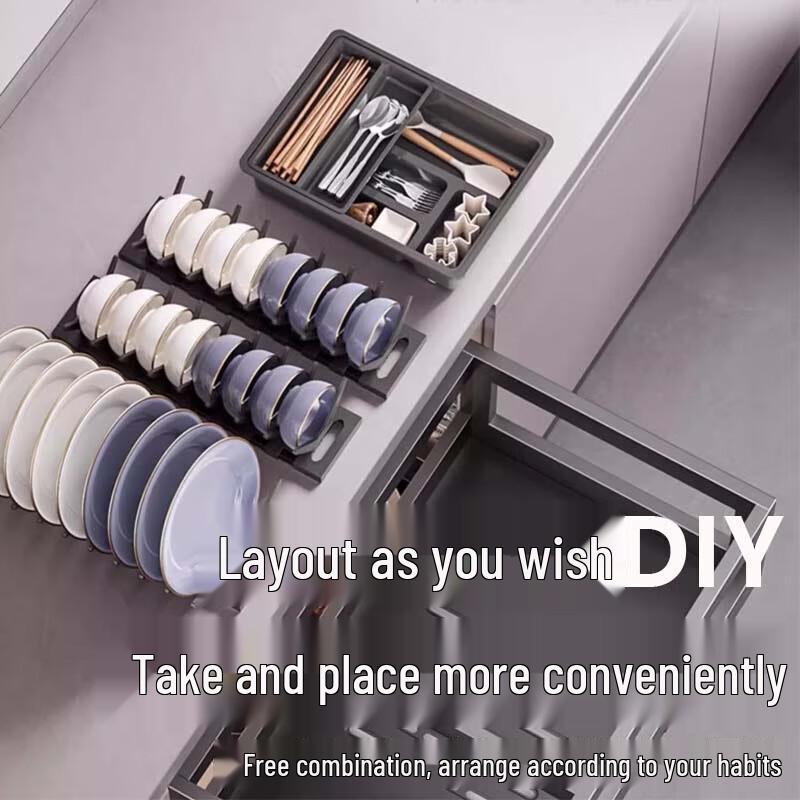 Beifu Double-Layer Pull-Out Kitchen Dish Organizer