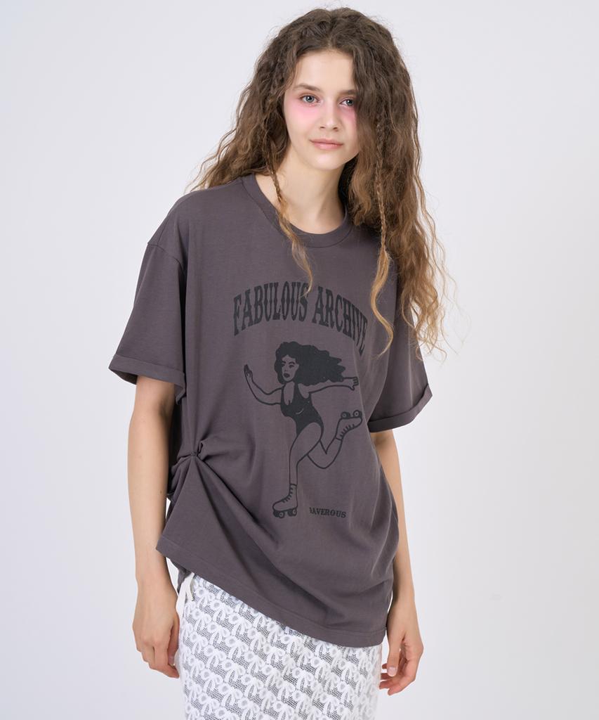RAVEROUS Snap Loose Fit T-Shirt Charcoal