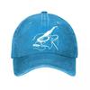 Acoustic Guitar Sketch Vintage Washed Baseball Cap Adjustable Outdoor Casual Sun Hat