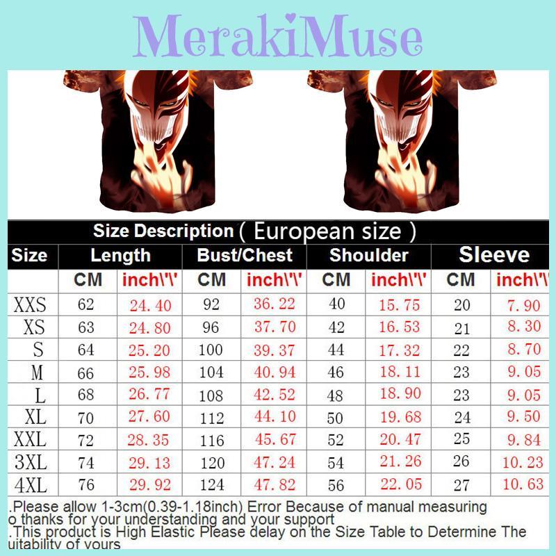 Stylish Womens Mens Anime Bleach 3d Print Casual T-shirt Short Sleeve Tees Tops