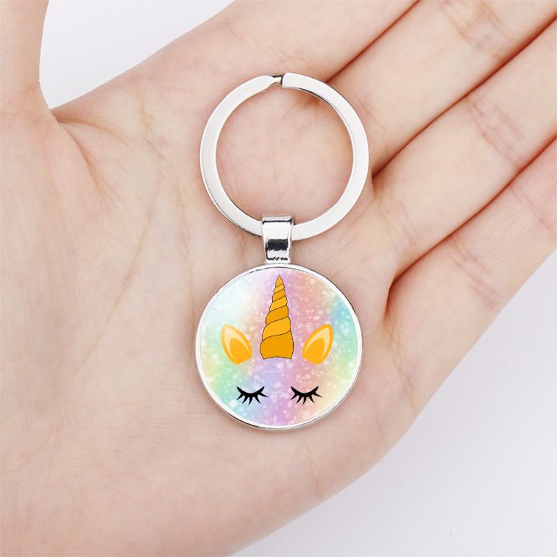 New Crown Unicorn Time Gem Simple Pendant Keychain Bag Charm Zinc Alloy