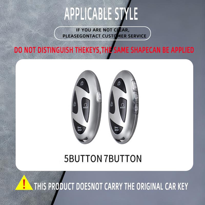 5 7 Tasten Zinklegierung Auto Smart Key Fob Abdeckung Hülle Schutzgehäuse Fernbedienung Passend für Hyundai Kona Ev Grandeur Gn7 Ioniq 6 Serie