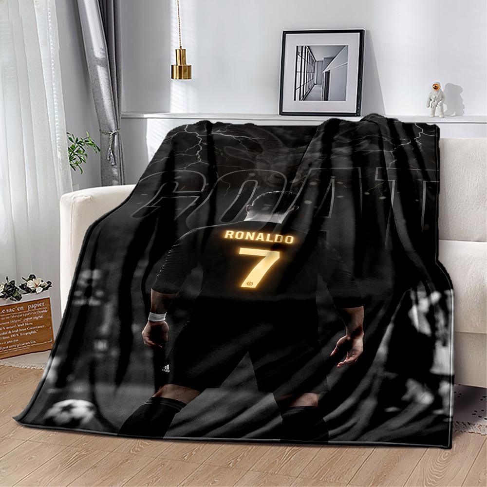 Ronaldo's Legacy Soccer Blanket Ultra-Soft Perfect for Picnics Sofa Livingroom Four Seasons Universal Stylish Decor