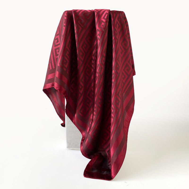 Imitation Silk Scarf for Women  Solid Color Printed Scarf  Scalp  Shawl Scarf