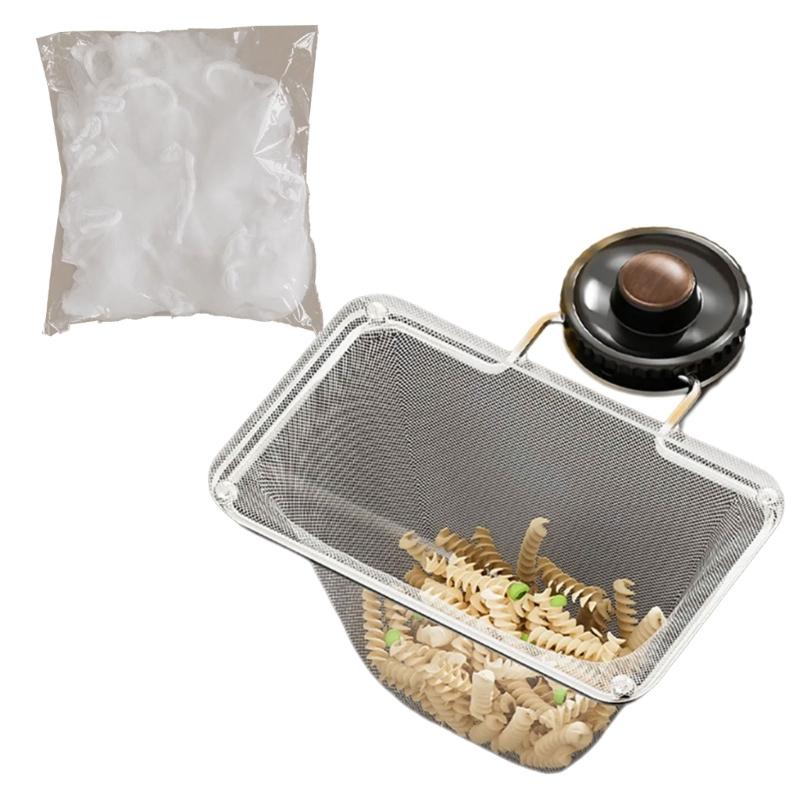 

Эффективное ситечко для кухонной раковины с силиконовой присоской. В комплекте 50 шт. сетчатых мешков для фильтрации пищевых отходов. 1