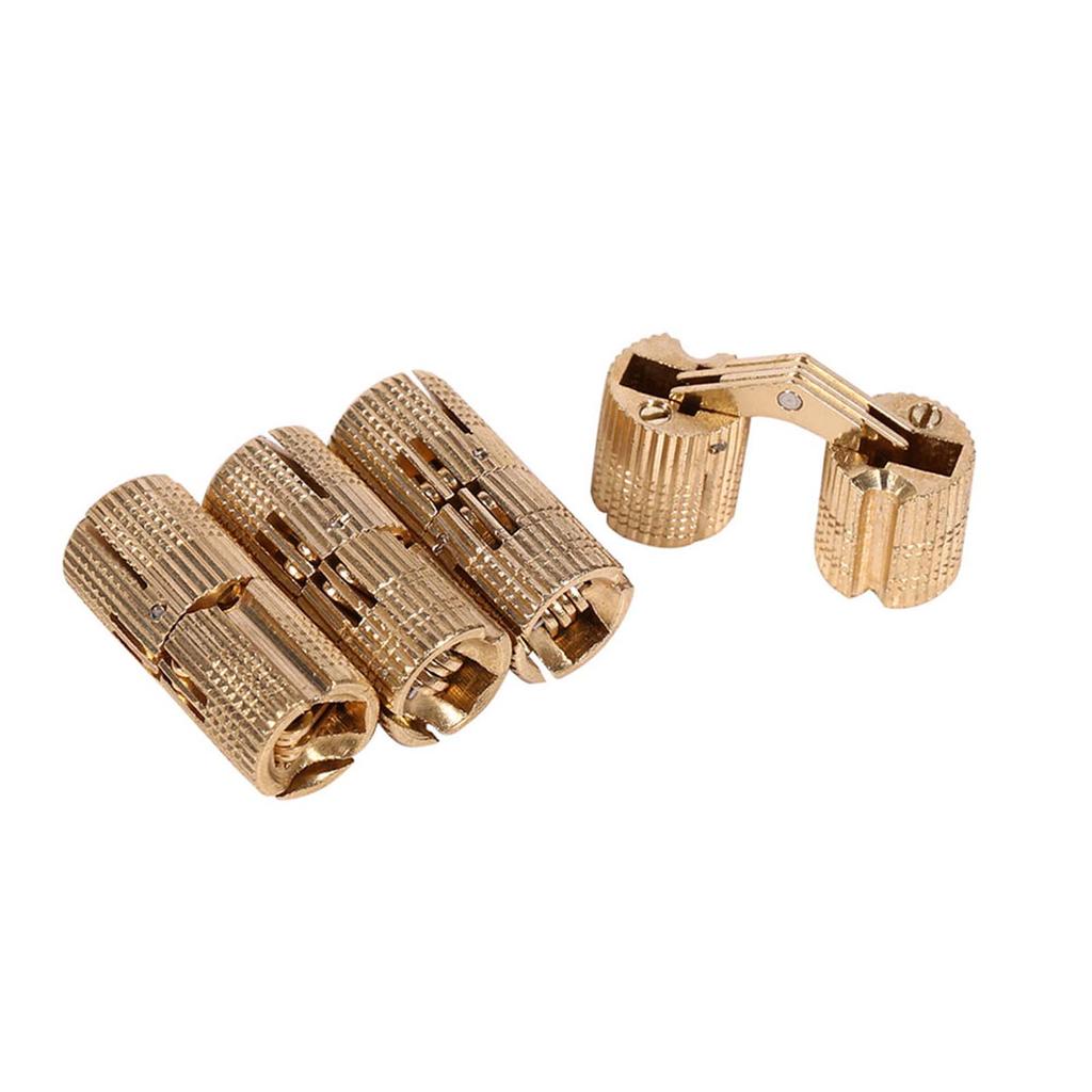 4pcs/pack Copper Cabinet Door Concealed Barrel Hinge for Worktops DIY Project 12mm