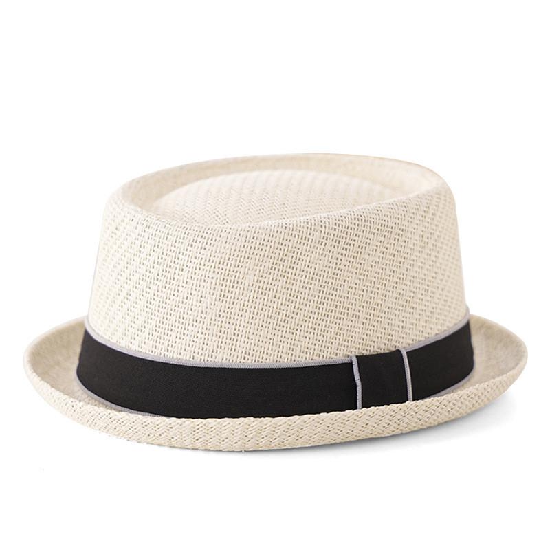 

Fashionable Breathable Straw Hat With Curved Crown Sun Shade For Casual Wear Cream