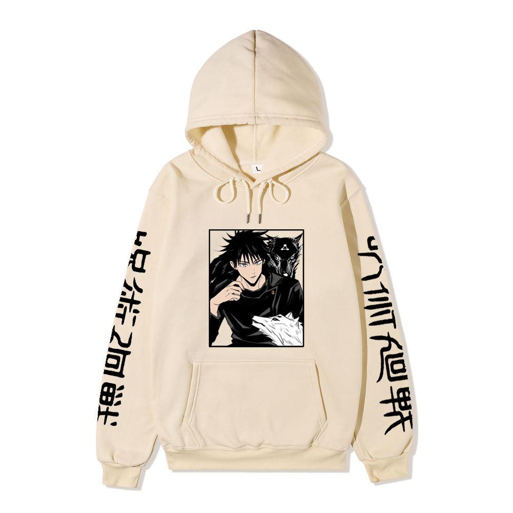 Japanese Anime Hoodie Sweatshirt Jujutsu Kaisen Satoru Gojo Anime Print Soft Fleece Warm Long Sleeve Hooded Sweatshirt