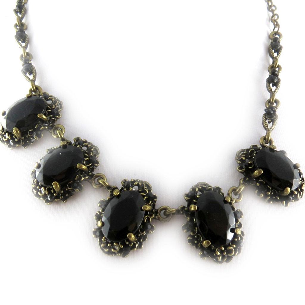 Les Trésors De Lily [R6916] - Designer Necklace 'Scarlett' Black - 30 Mm