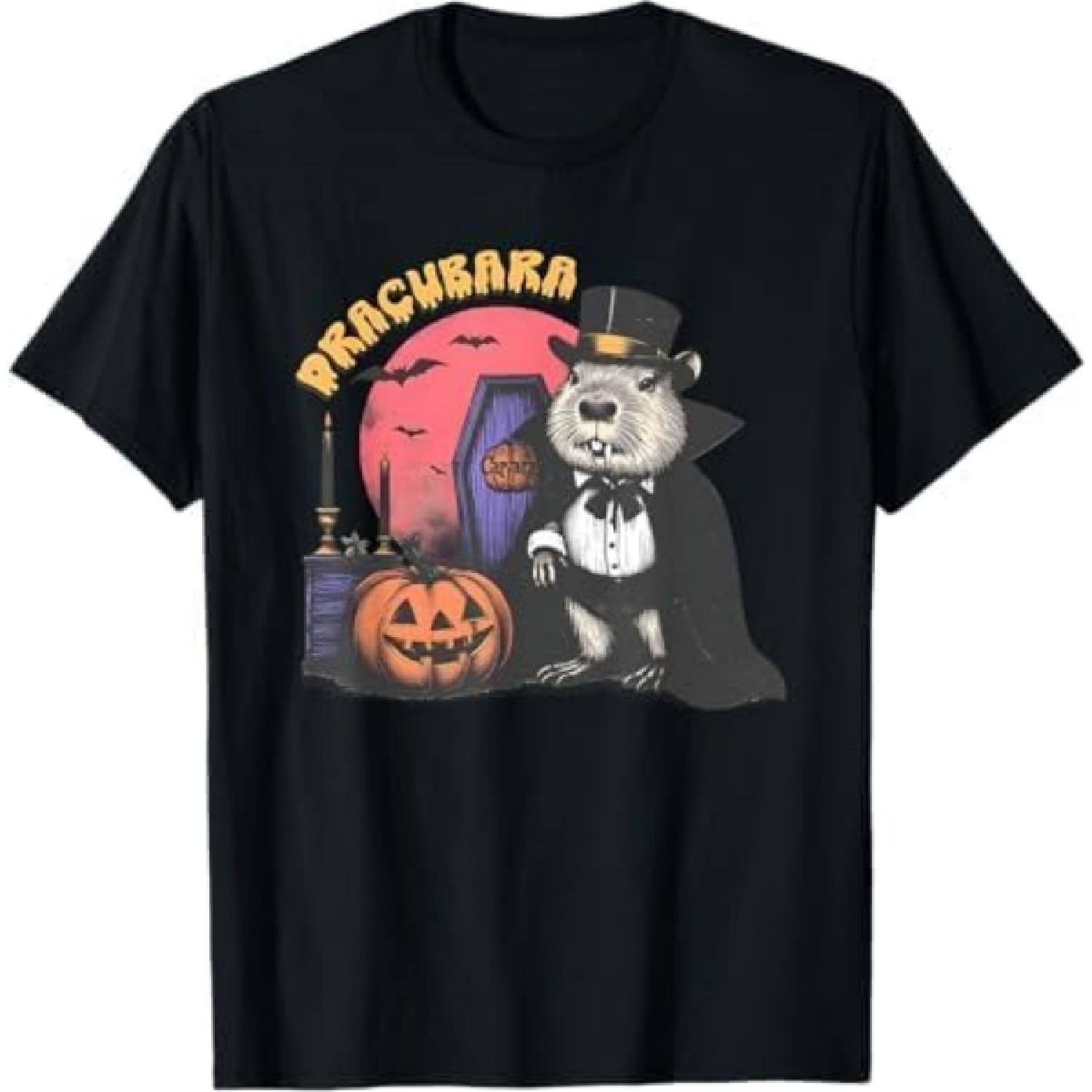 Cute But Creepy Cute Halloween Capybara T-Shirt BAOANH Mens Womens Tank Top Sweatshirt Hoodie Longsleeve Black S