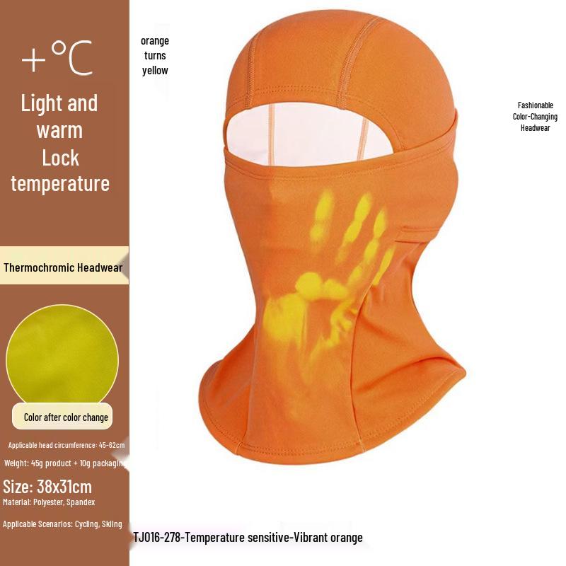 Color-Changing Thermal Winter Cycling Balaclava: Velvet-Lined, Windproof, Heat-Sensitive Ski Face Mask.