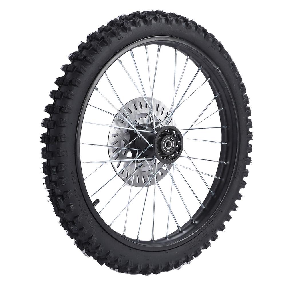 19 Inch Dirt Bike Front Wheel Assembly 70 100 19 Tire Rim Inner Tube 15mm Axle with Brake Rotor Replacement for CRF 125