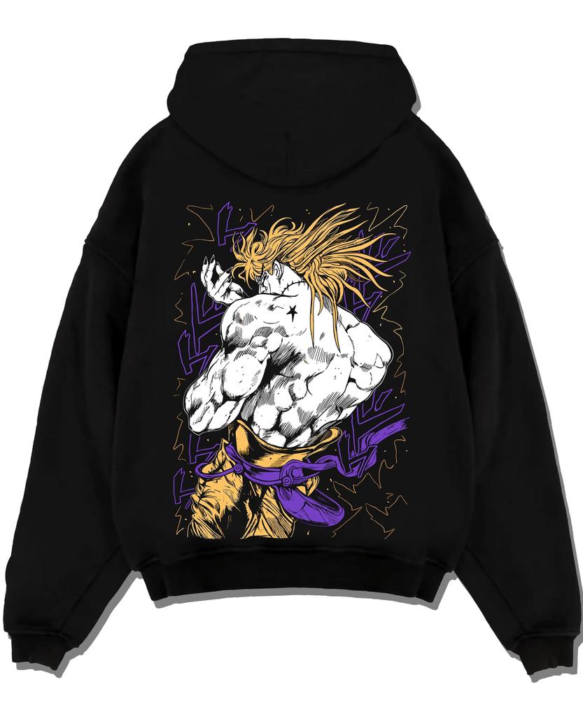 Dio Hoodie JoJo’s Bizarre Adventure Villain Retro Art Hoodie Black Printed Men Women Sweatshirt Oversized Pullover Tracksuit Female Male Clothing