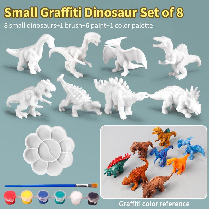 Paintable Dinosaur White Embryo Toy 1 Set DIY Graffiti Animal Model for Kids Educational STEM Craft Home Entertainment