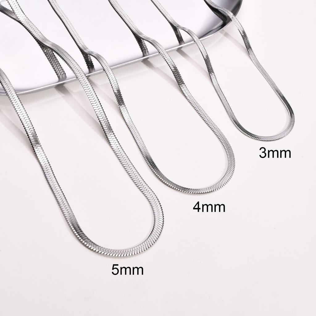 Collane girocollo a catena piatta tipo serpente in acciaio inossidabile Larghezza 3mm/4mm/5mm per Uomo