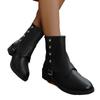Fall 2025 Boots Fashion Trend Studded Belt Buckle Round Toe Oversoles and Chunky Heel Fashion Boots