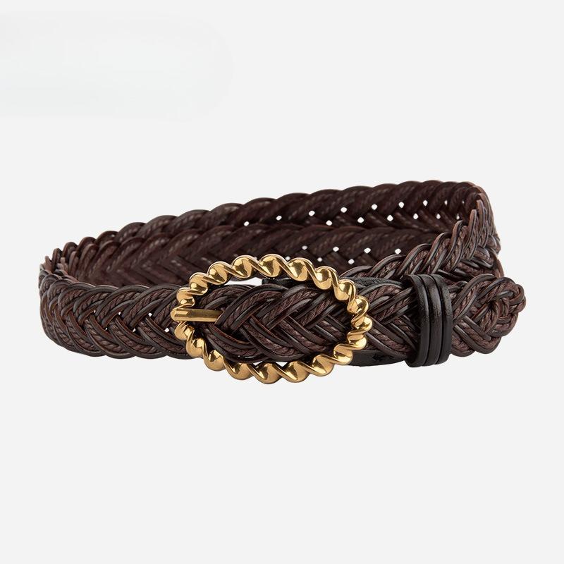 Punch-free Belt for Women Versatile Waist Decoration with Dress Jeans Belt Hand-woven Belt for Girls Trendy Belt