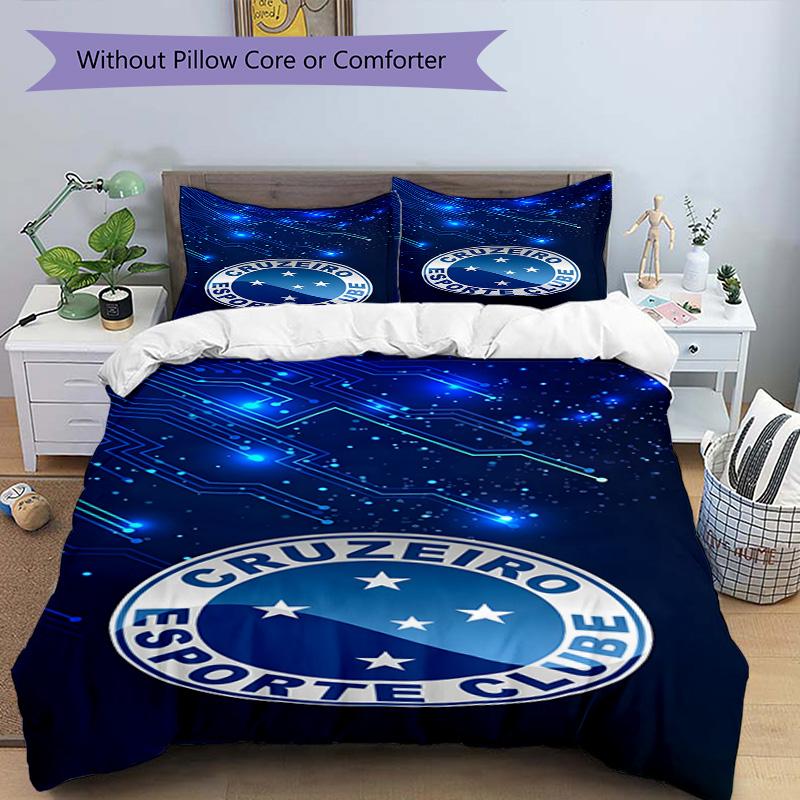 Cruzeiro Esporte Clube Printed Pattern Duvet Cover Set – includes 1 duvet cover and 2 matching pillowcases Bedroom decor Christmas gifts