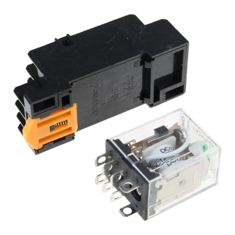 12V 10Amp Intermediate Relays with 8 Pin Socketed Base Coils Power Relays for Industrial Control and Electronic Device