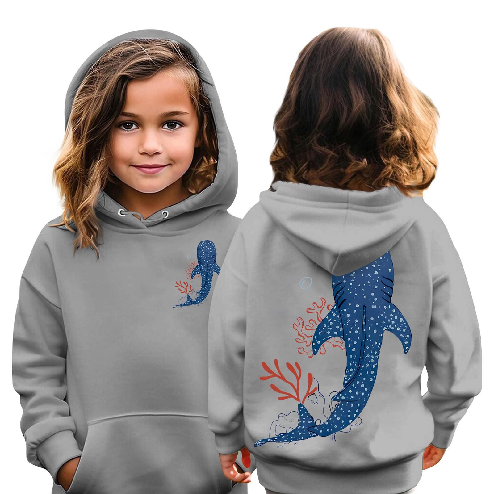 

Детские толстовки, свободная спортивная рубашка с капюшоном и принтом, модная спортивная рубашка 160