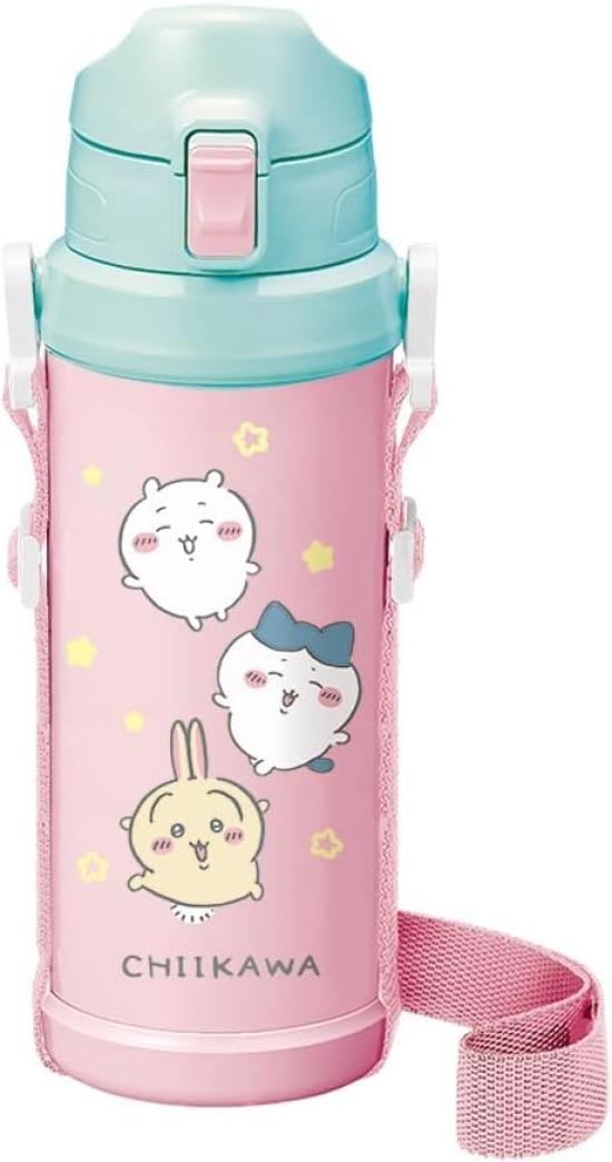 

Chiikawa Stainless Steel Sports Water Bottle, Direct Drinking, One-Touch Design, Insulated, 800ml, Dance Set (Water Bottle, Name Sticker)