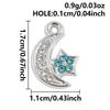 3 Pcs 304 Stainless Steel Charms Multicolor Half Moon Star Blue Rhinestone Pendants For DIY Necklace Earrings Bracelet Making