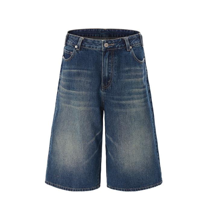 Nieuwe Amerikaanse Losse Rechte Jeans Heren Wijde Korte Broek 2XL black