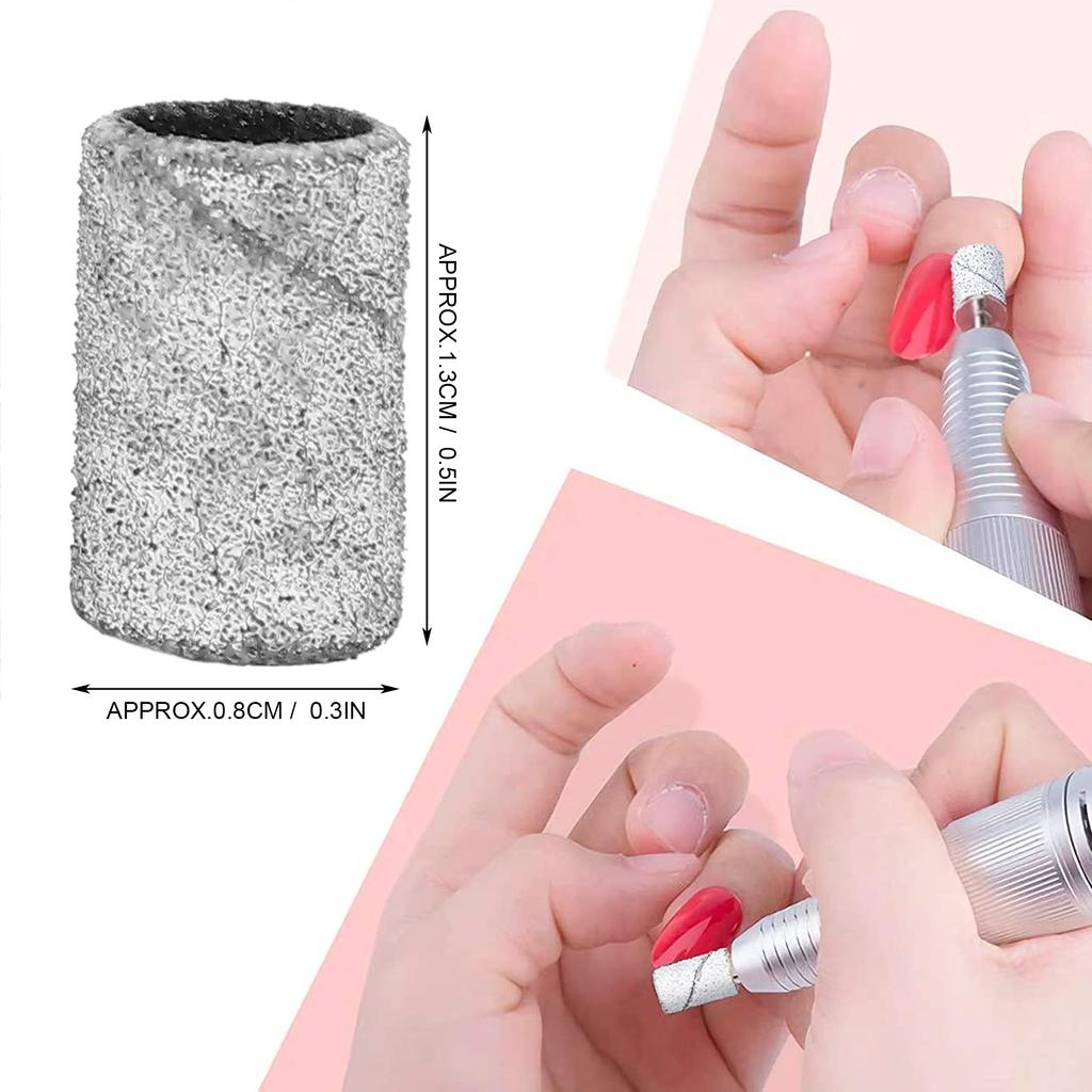 210pcs Professional Manicure Pedicure Sanding Bands Nail Drill Bits 80# 120# 180# Grit