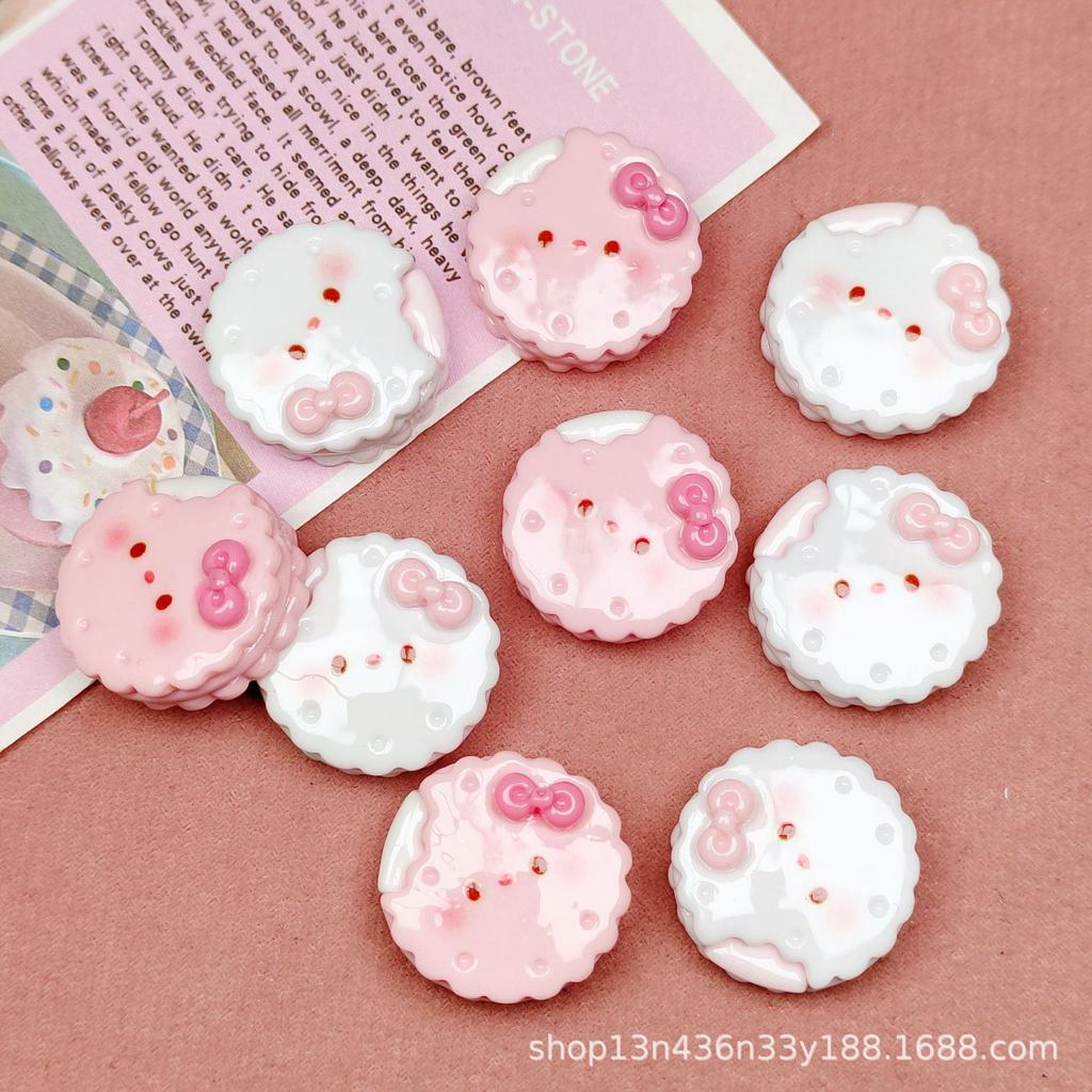 10 Pcs New Kawaii Cartoon Bright Surface Cat Clamp Heart Cookies Resin Scrapbook Diy Jewelry Party Hairpin Accessories A23