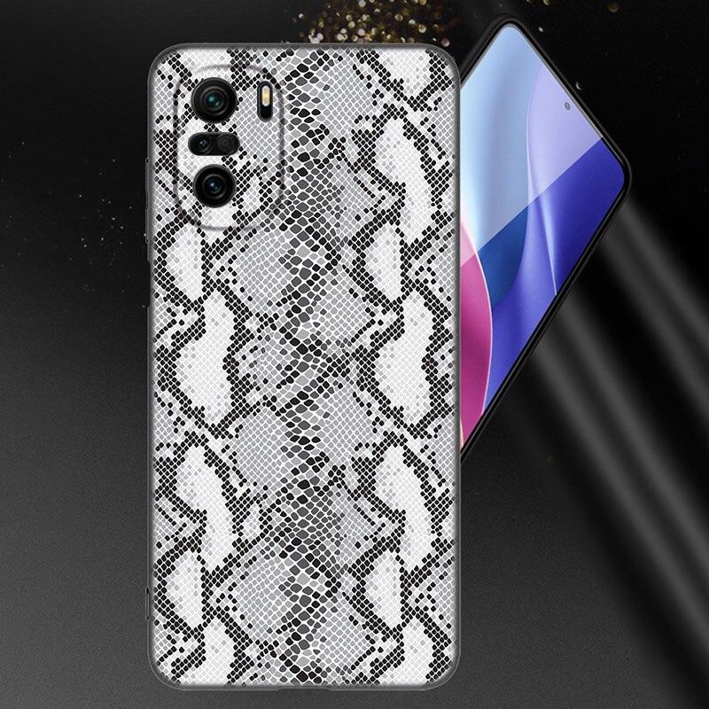 Sexy Python Snake Skin Phone Case For Xiaomi Mi POCO X3 NFC GT M4 M3 12 11T 10T Pro A3 11 Lite NE 5G 12X 11i F3 Soft Black Cover